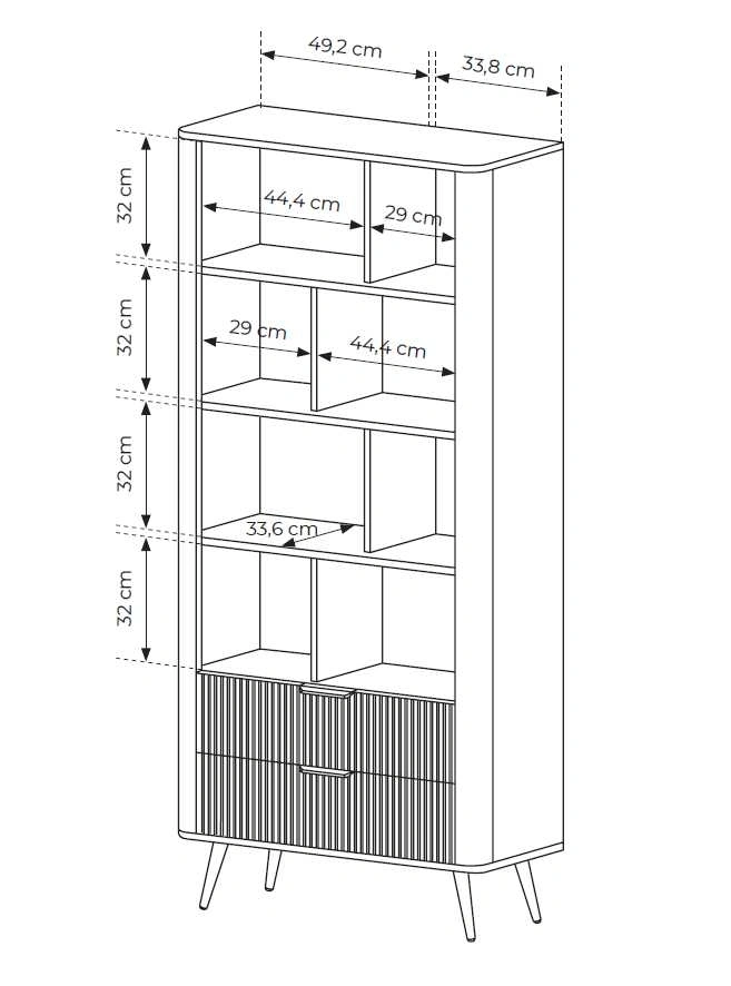 Lante knygų lentyna su aukštomis kojelėmis, juoda — изображение 7