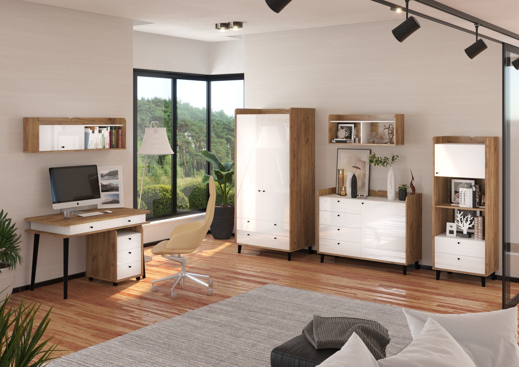 CELO baldai #5 jaunimo komplektas sieninė spintelė