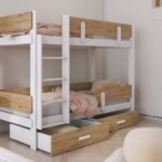 ETTORE dviaukštė lova su stalčiais 90x200 cm