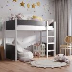 SAVANA antresolė dviaukštė lova su kopėčiomis 90x200 cm