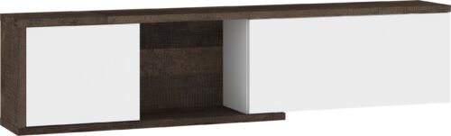 BRITA 25 baldų lentyna pakabinama spintelė svetainei, granido ąžuolo spalvos, baltai blizgi