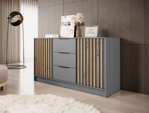 Nelly komoda su 3D lentelėmis, pilka