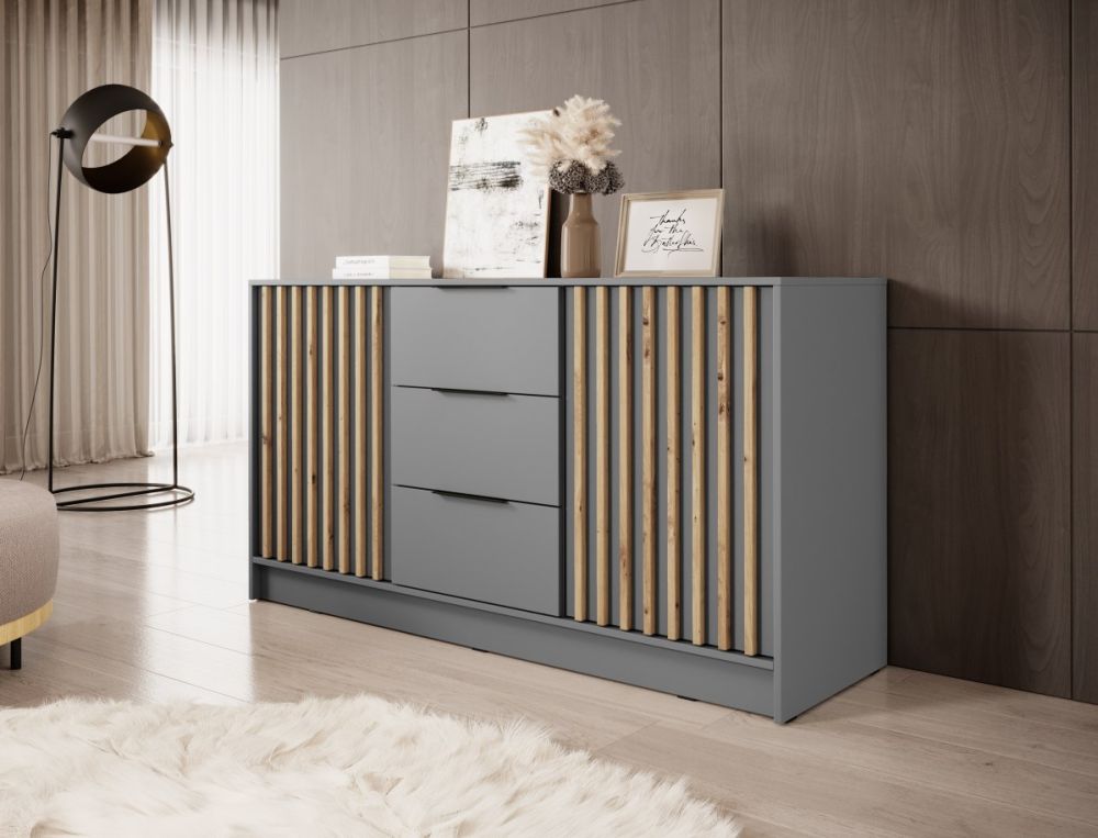 Nelly komoda su 3D lentelėmis, pilka
