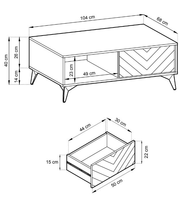 L140 Diamond kavos staliukas – Evoke Oak - Paveikslėlis 3