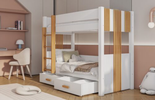ARTEN dviaukštė lova su stalčiais 80×181 cm