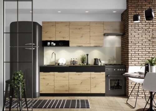 Elena palėpės virtuvės komplektas 180–240 cm – SPECIALUS PASIŪLYMAS