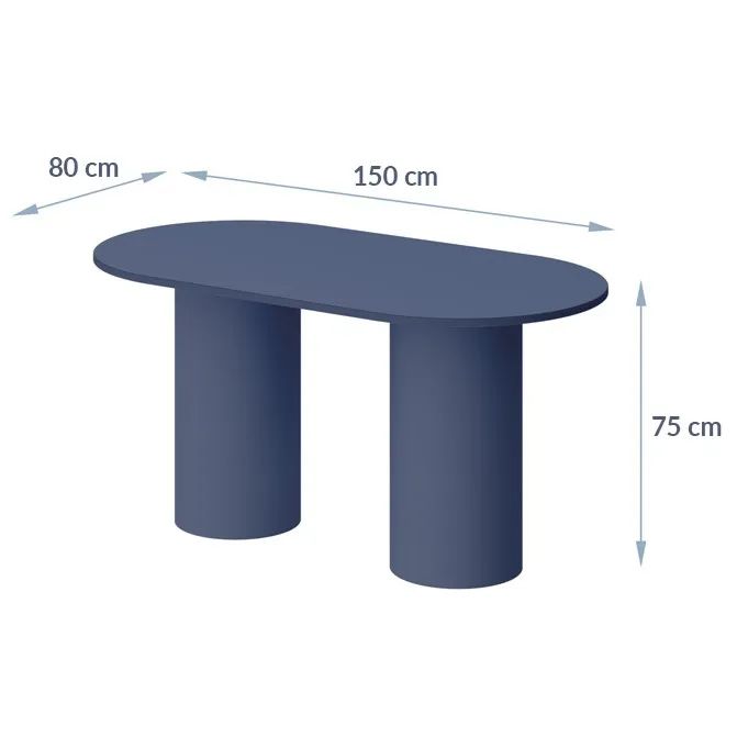 ROSETO stalas 150x80 mėlynas — изображение 2