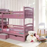 Dviaukštė lova su stalčiais JAKUB II asmenims 90x200 cm