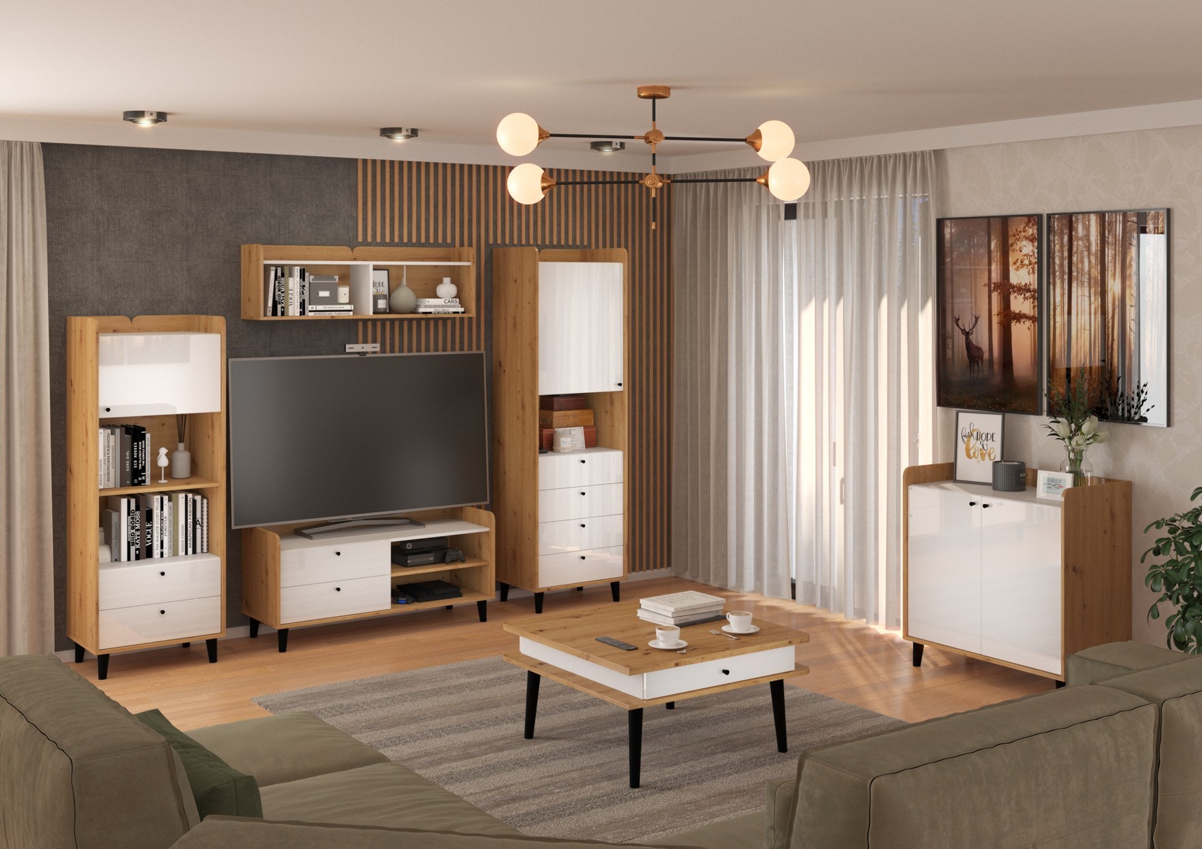 CELO baldų komplektas Nr. 1 su sienine spintele