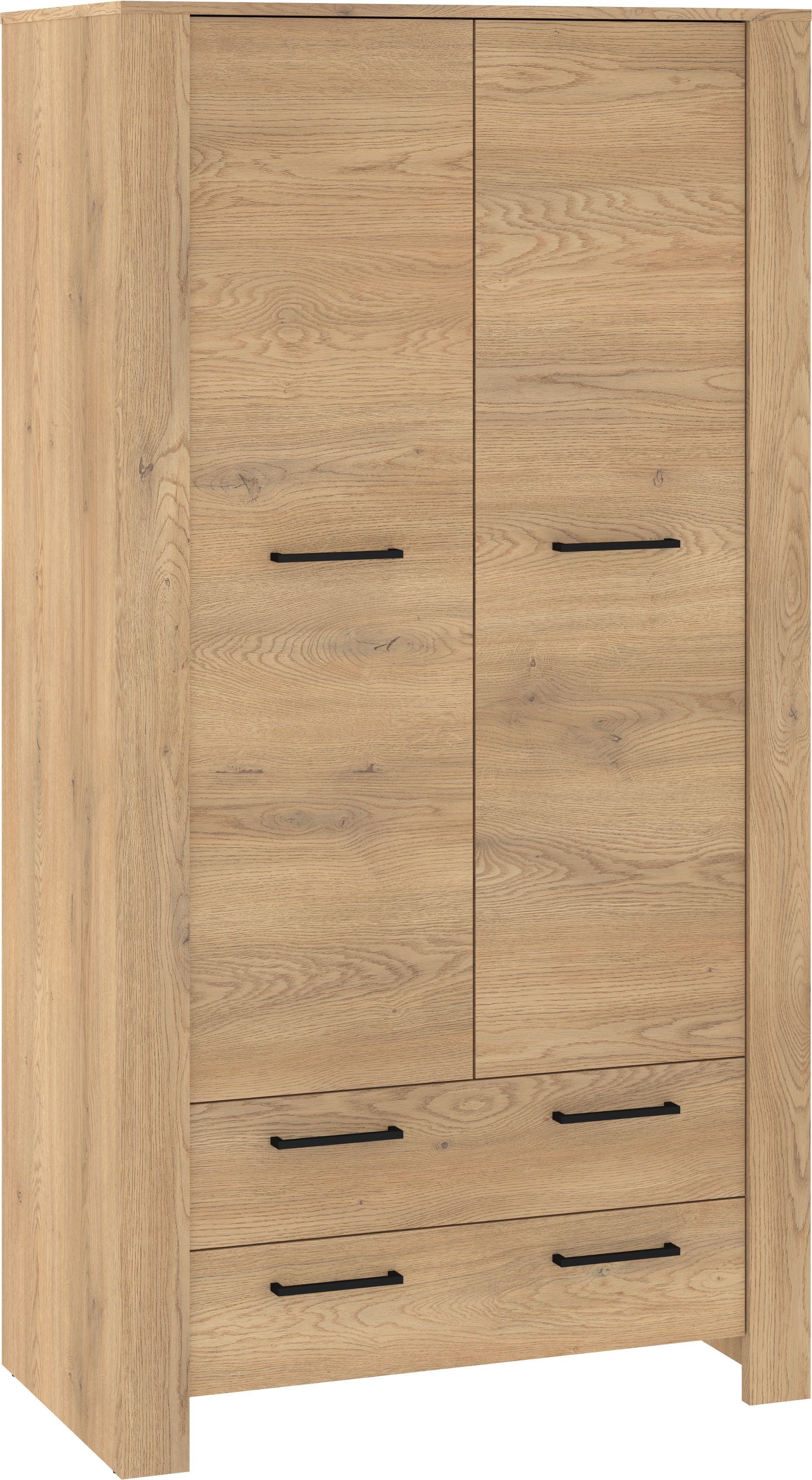 DELIS 12 baldų spinta su stalčiais prieškambariui, svetainė, kremonos ąžuolas