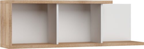 BRITA 15 baldų sieninė lentyna svetainei, Sonoma ąžuolas, balta