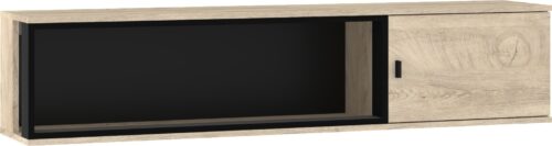 GAVES 16 baldai, sieninė lentyna, palėpės spintelė, ąžuolo imitacija, juoda