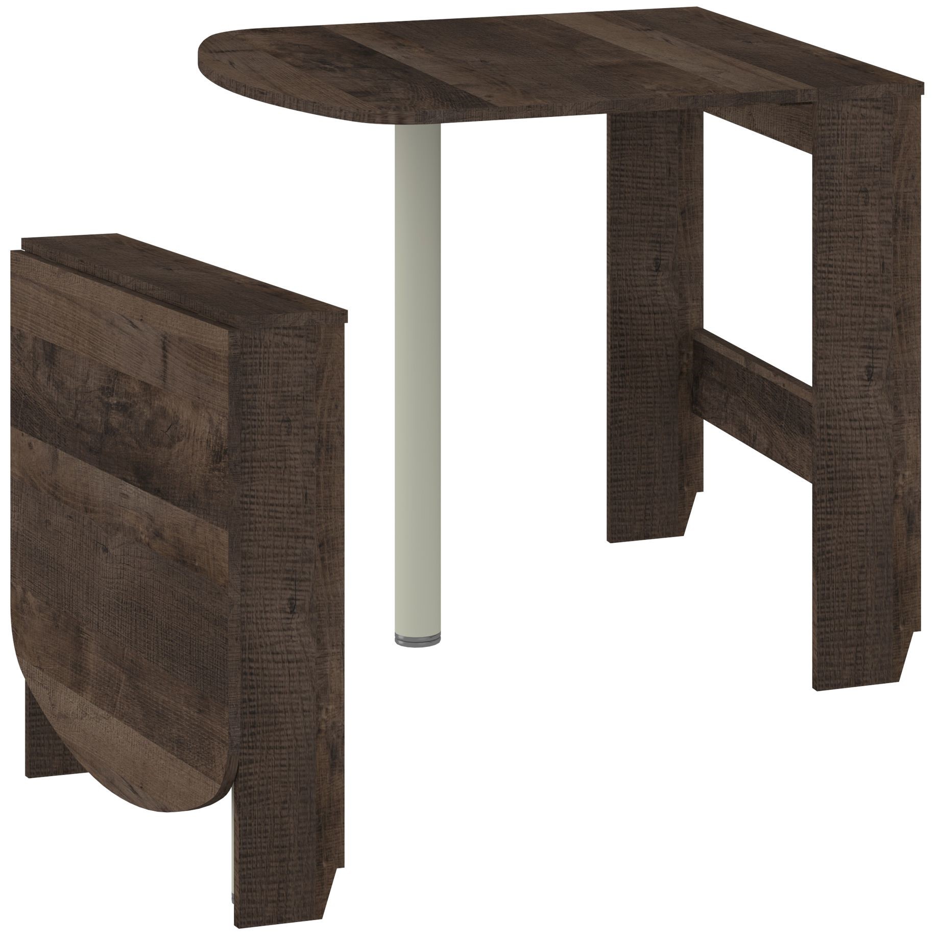 6 PART sulankstomas sieninis stalas valgomajam, virtuvei, ąžuolo spalvos, granido spalvos