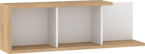 BRITA 15 baldų sieninė lentyna svetainei, kremonos ąžuolo balta spalva