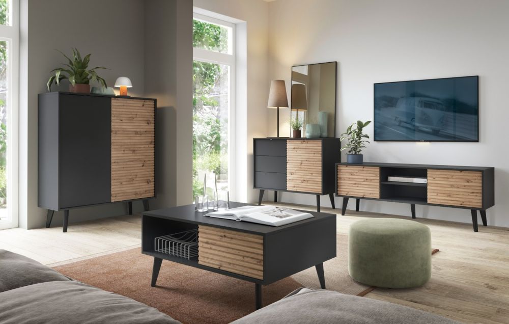 Lofto kavos staliukas su grioveliais priekiais Willow L104 - Paveikslėlis 5