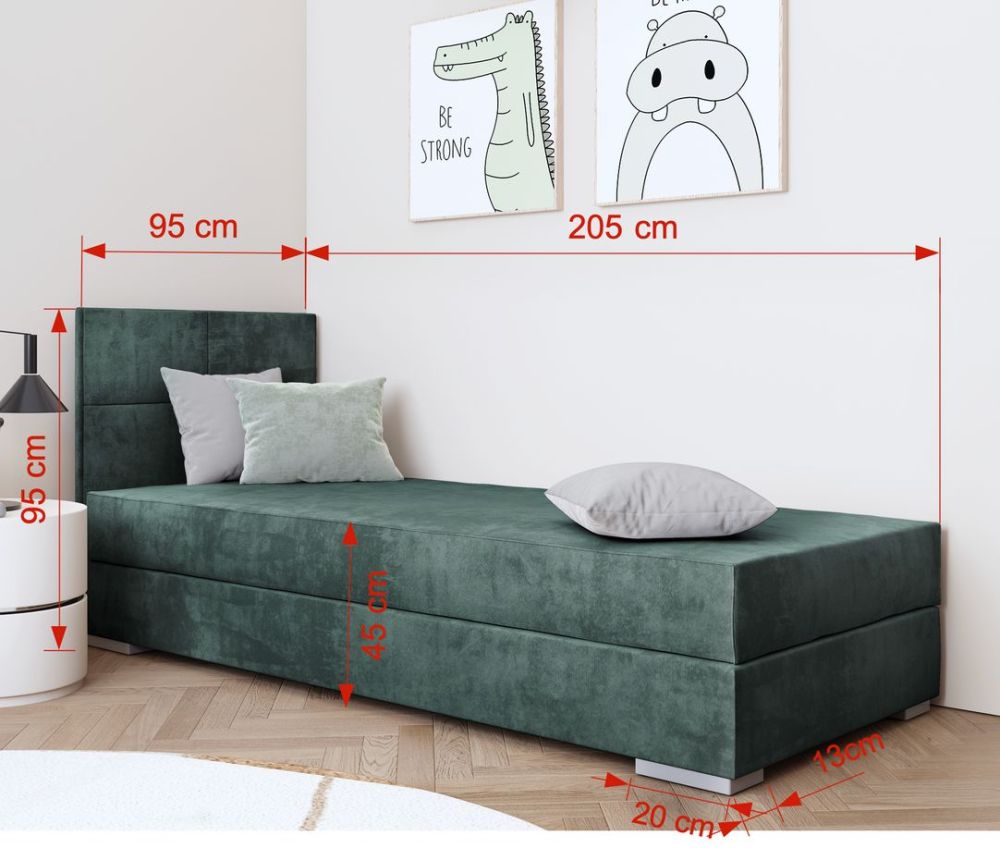TOMAR I lova su daiktadėže ir minkštu čiužiniu 90x200 cm - Paveikslėlis 2
