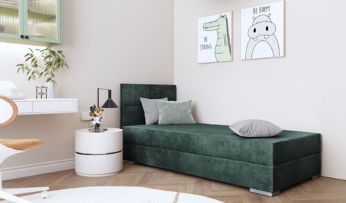 TOMAR I lova su daiktadėže ir minkštu čiužiniu 90×200 cm