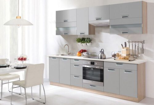 Moderni blizgi virtuvė Favorit latte 270 cm