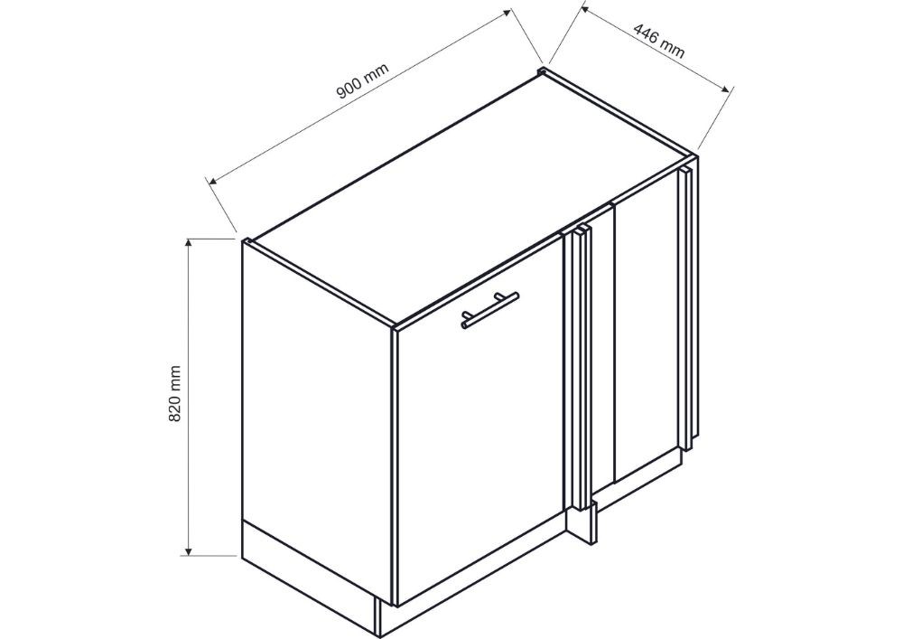 Apatinė kampinė spintelė 100/60 cm Natalia DNP — изображение 2