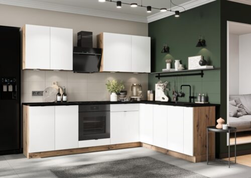 Kampinis virtuvės baldų komplektas 200/260 cm Gianna kampinė virtuvė