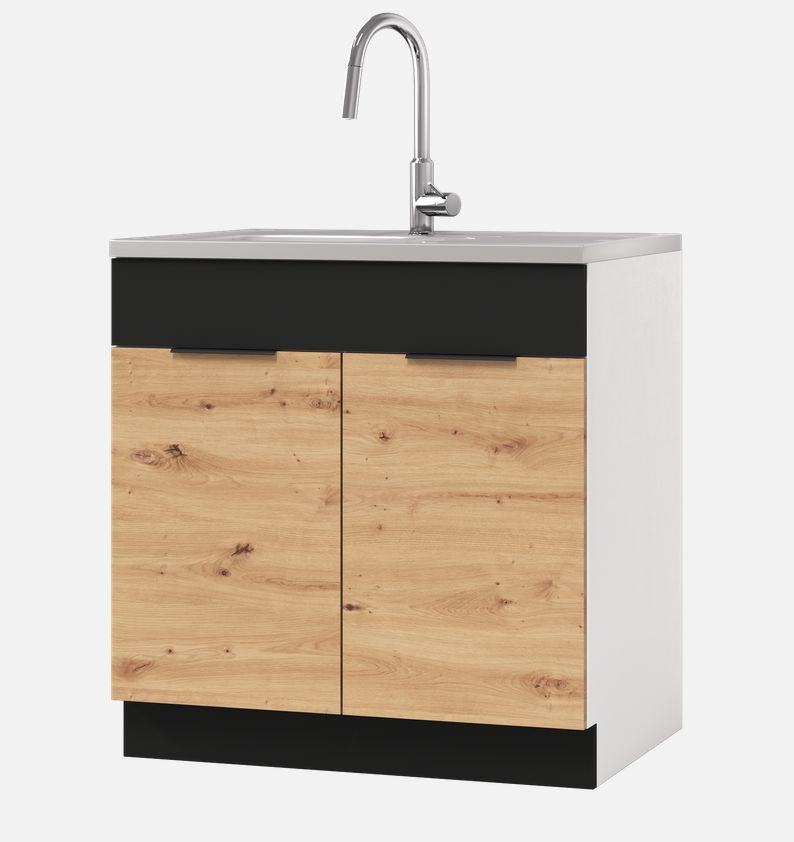 Apatinė kriauklės spintelė 80 cm Elena D 80ZL su dangčiu