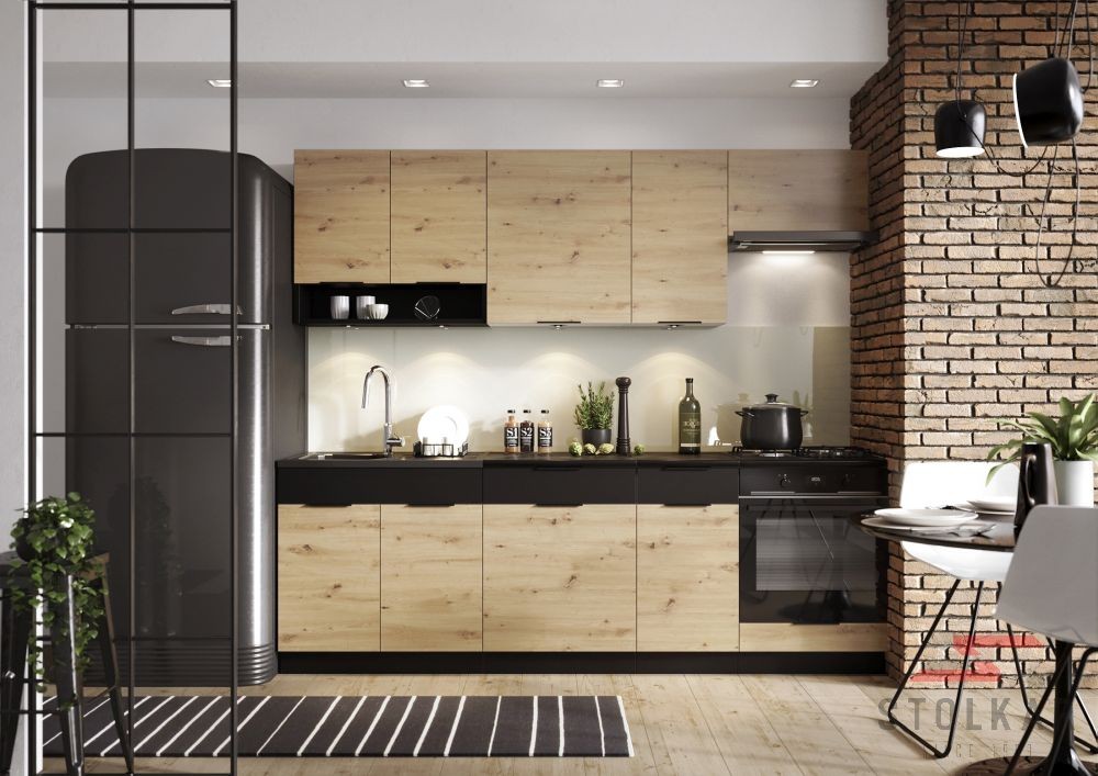 Elena palėpės virtuvės komplektas 240 cm - SPECIALUS PASIŪLYMAS