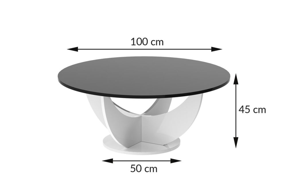 CAPRI kavos staliukas 100x100 baltas blizgus — изображение 3