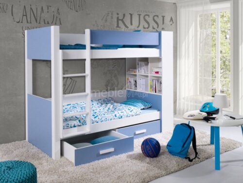 GASPAR dviaukštė lova su stalčiais ir lentyna 90×200 cm