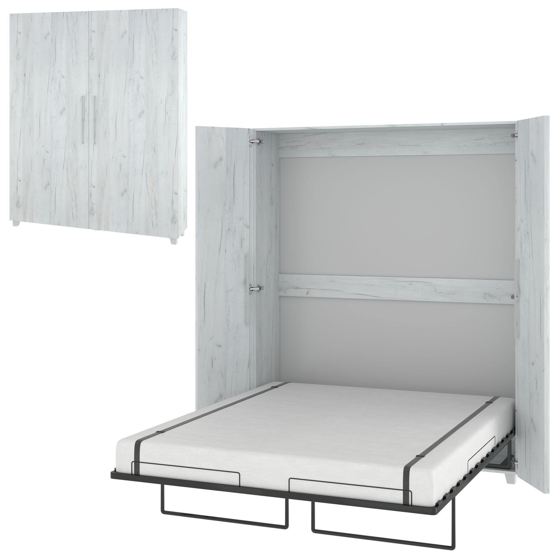 Vertikali sieninė lova TEDDY 160, ąžuolo baltumo spalvos