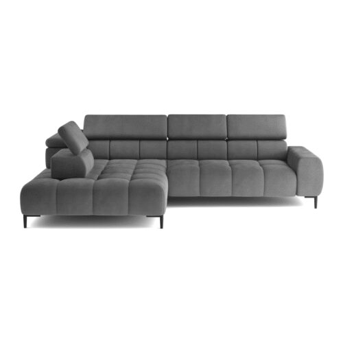 Elektrinė kampinė sofa Plaza L pilka, nauja Gr1