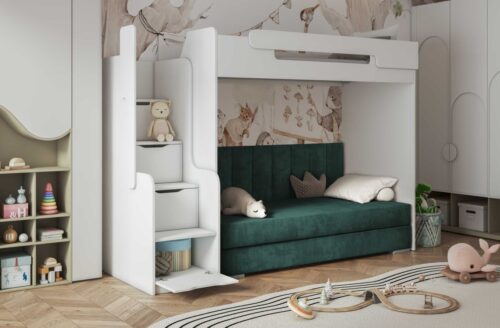 Dvi minkštos lovos „Combra II“ + „Dorian“ antresolė 90×200 cm