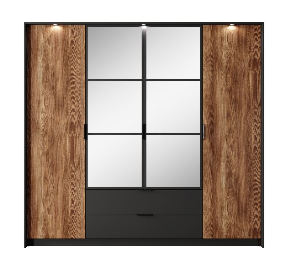 4 durų spinta, sinchroninės konstrukcijos, 220 cm, Milton