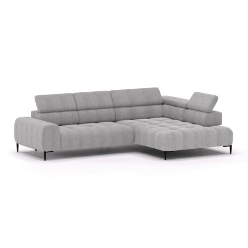 Kampinė sofa Plaza L, šviesiai pilka, stilinga Gr1