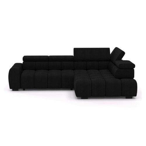 „Bull L“ elektrinė kampinė sofa, juoda Gr1