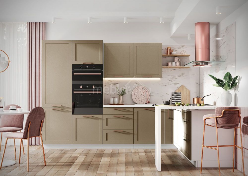 Kampinis virtuvės komplektas 315–230 cm, Adele kampinė virtuvė