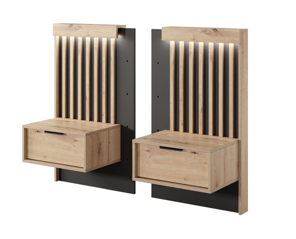 Tally naktinis staliukas su grotelėmis – 2 dalys su apšvietimu