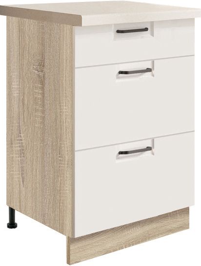 50 cm apatinė spintelė su stalčiais Favorit White FW-9D