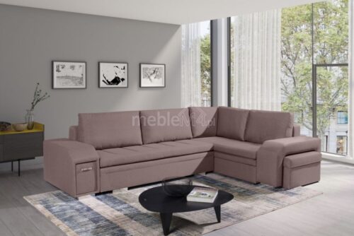 Ail New Corner išskleidžiama kampinė sofa su baru ir pufu