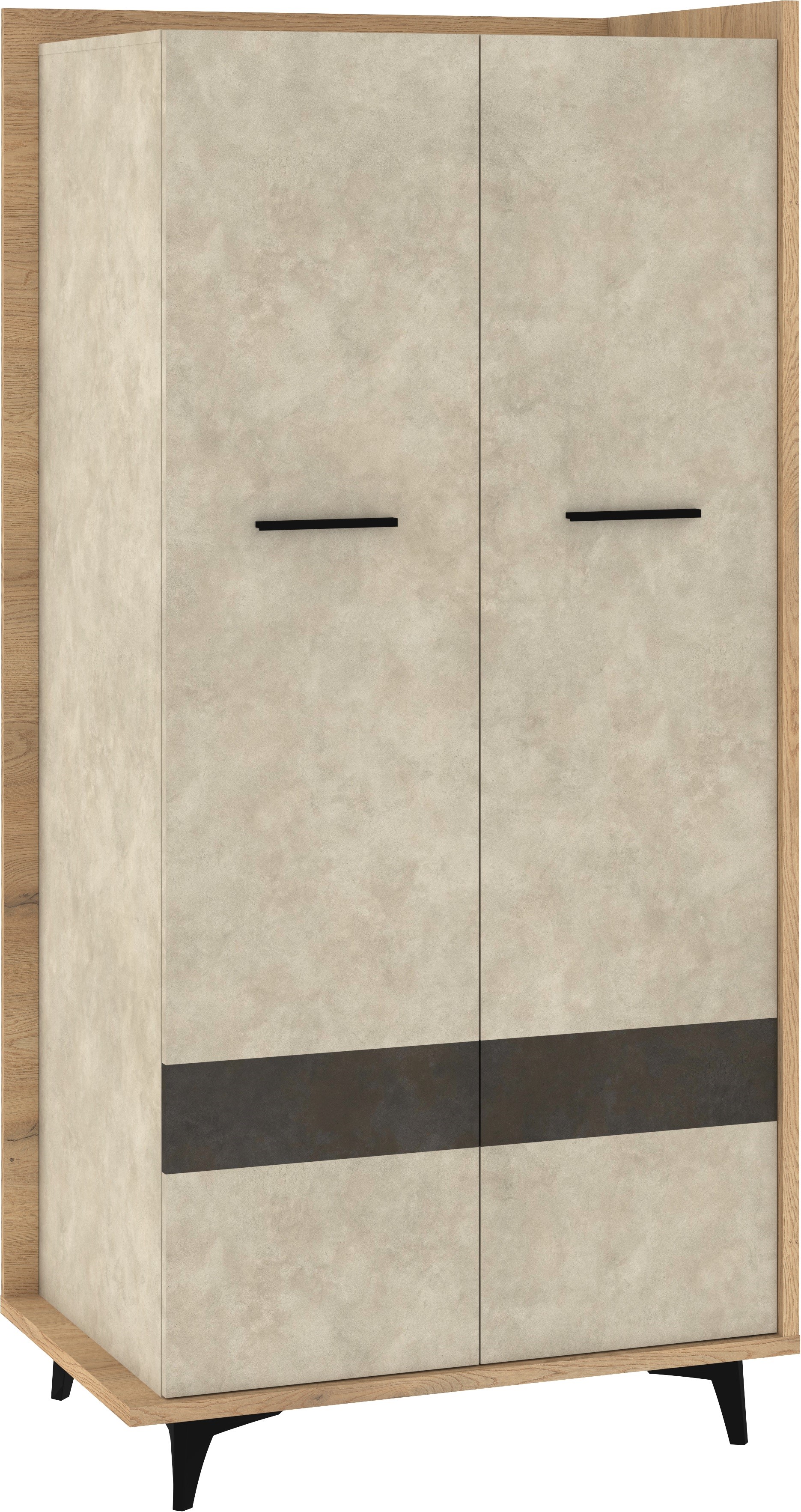 DOX 10 baldų spinta prieškambariui, svetainei, miegamajam, ąžuolo, kremonos, granados, migdolo spalvos