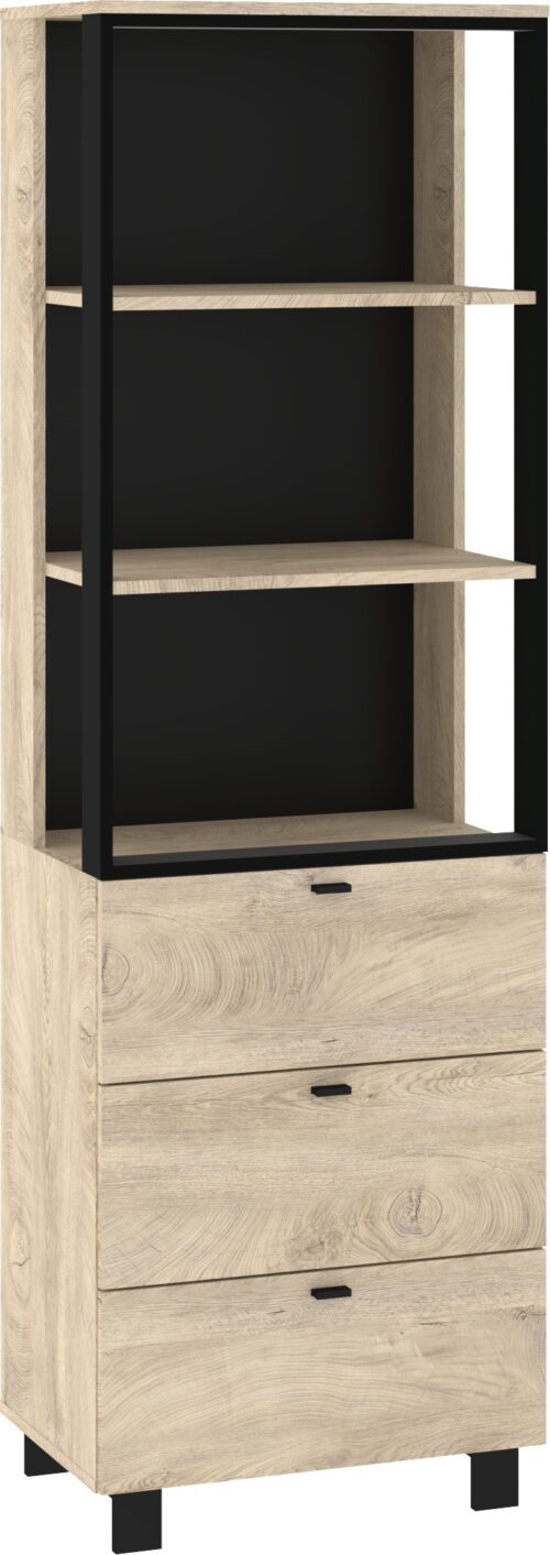 GAVES 11 baldai, aukšta lentyna su lentynomis ir stalčiais, palėpė, juodo ąžuolo imitacija