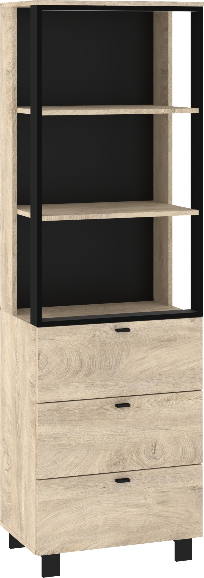 GAVES 11 baldai, aukšta lentyna su lentynomis ir stalčiais, palėpė, juodo ąžuolo imitacija