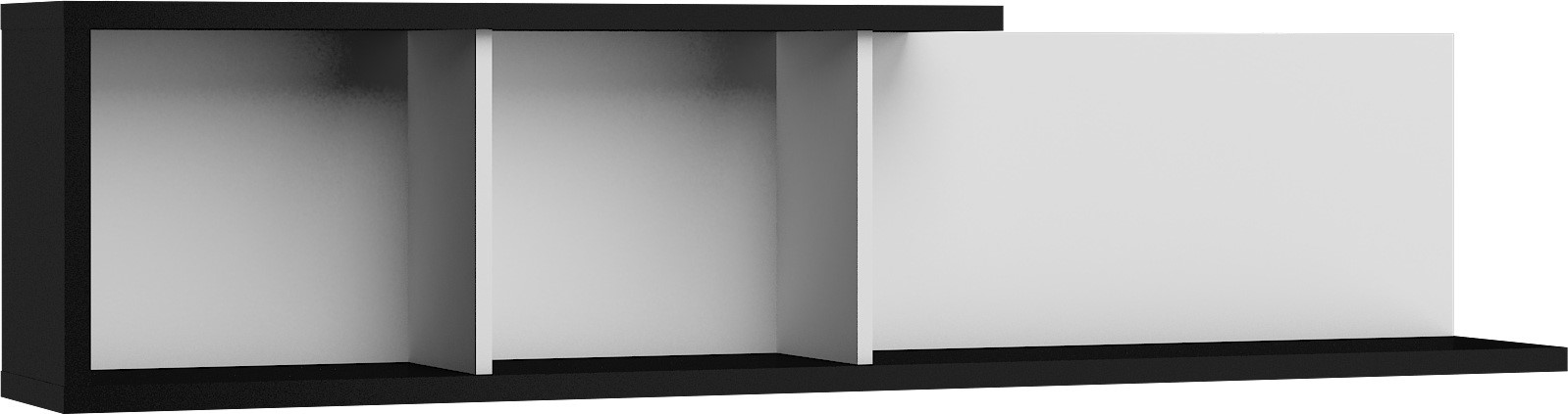 BRITA 13 baldų sieninė lentyna svetainei, juodai balta