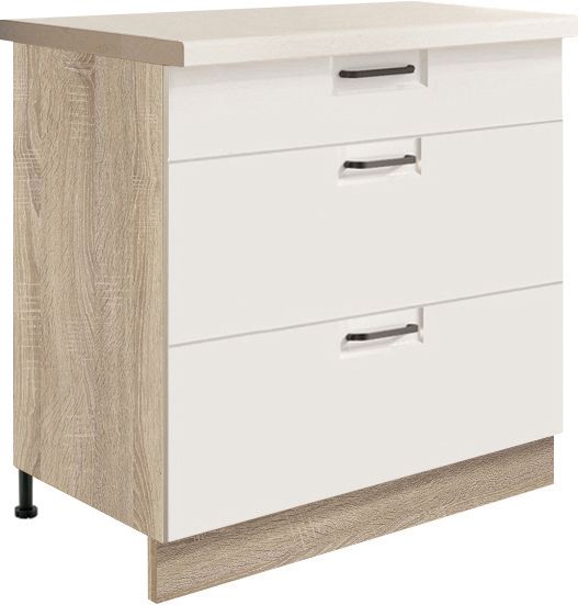 Apatinė spintelė 80 cm su stalčiais Favorit White FW-22D