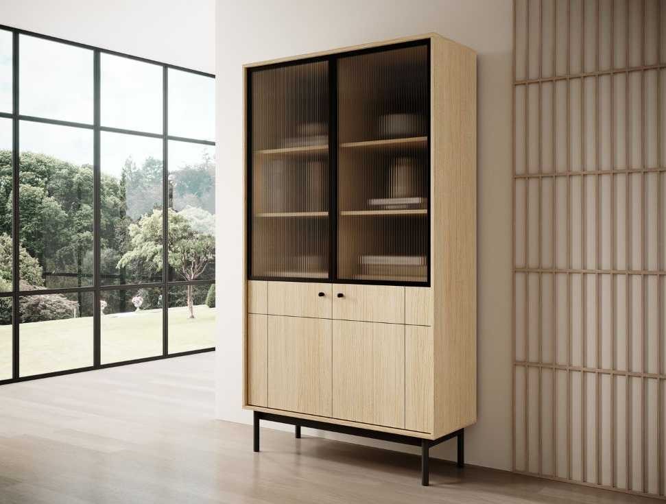 Vitrininė spintelė su spintelėmis WT104 Japandi ąžuolo linea — изображение 4