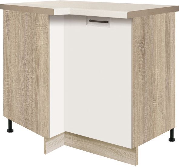 Apatinė kampinė spintelė 100/70 cm Favorit White FW-14DP