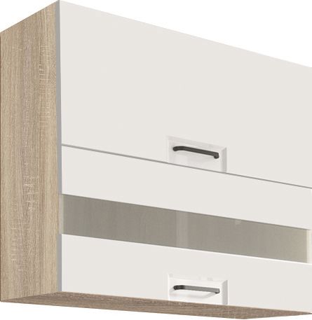 Viršutinė spintelė 80 cm vitrina Favorit White FW-41G