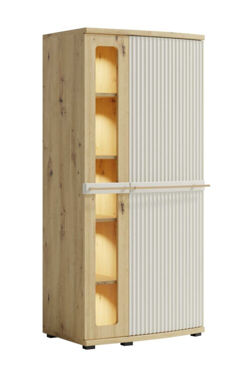 Žema vitrina su apšvietimu, grioveliais fasadais Candy C2a