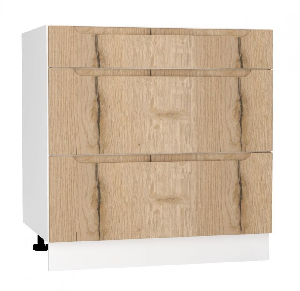 Apatinė spintelė 90 cm su stalčiais D90S/3 Zoya