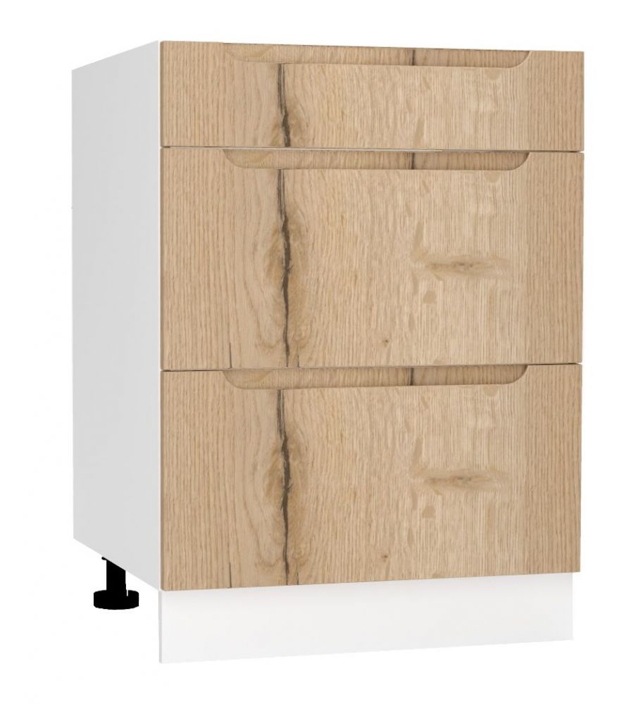 Apatinė spintelė 60 cm stalčiais D60S/3 Zoya