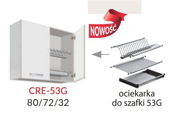 Viršutinė spintelė 80 cm su „Creativa CRE 53G“ džiovykle